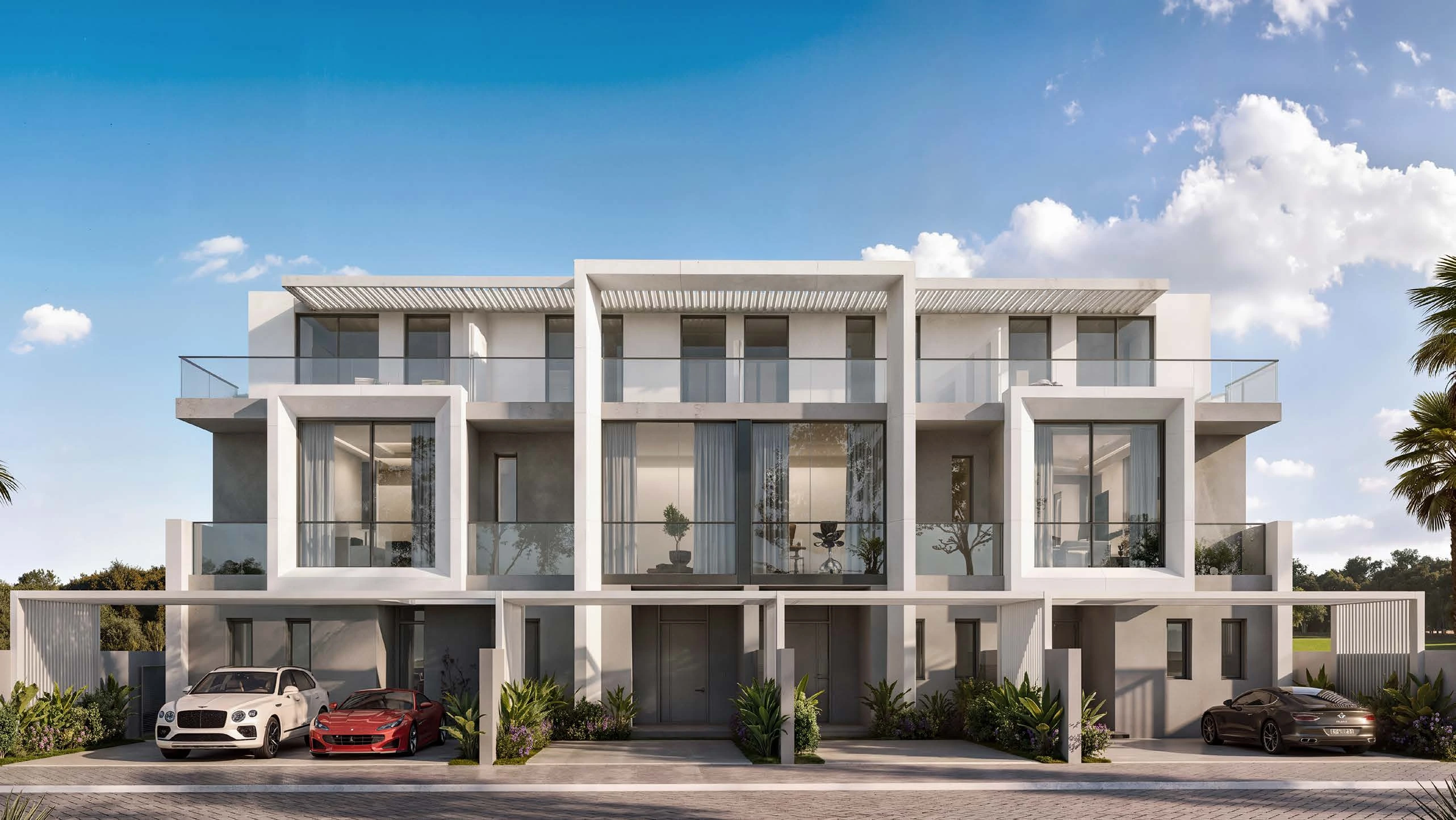 Trump Residences Simaisma · Attached-villa street view · Project illustration · indicative