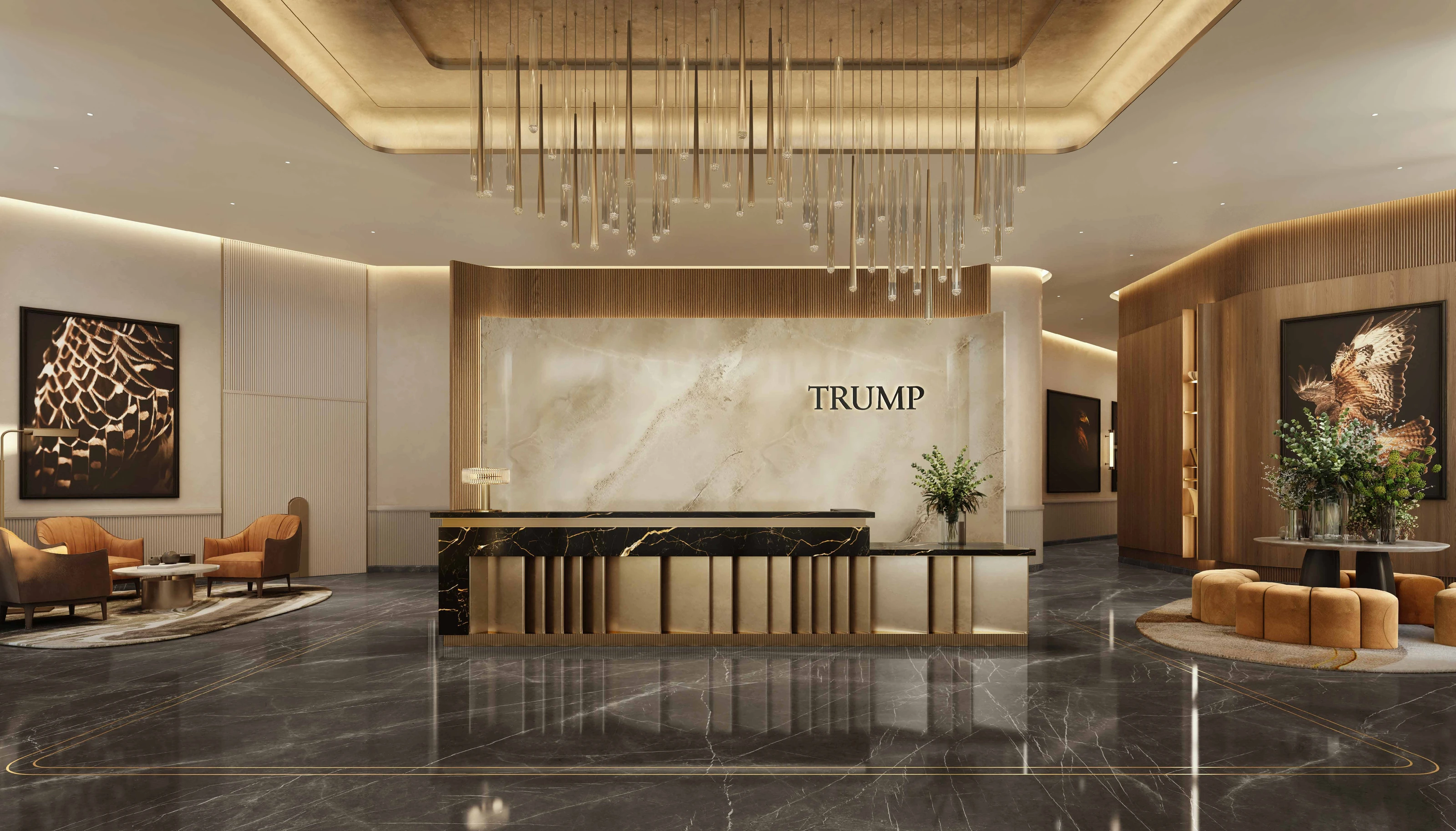 Trump Tower Jeddah · Residential lobby · Project illustration · indicative