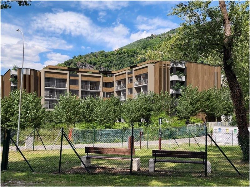 Lake Maggiore · Proposed garden-facing façade and balconies — architectural visualisation.