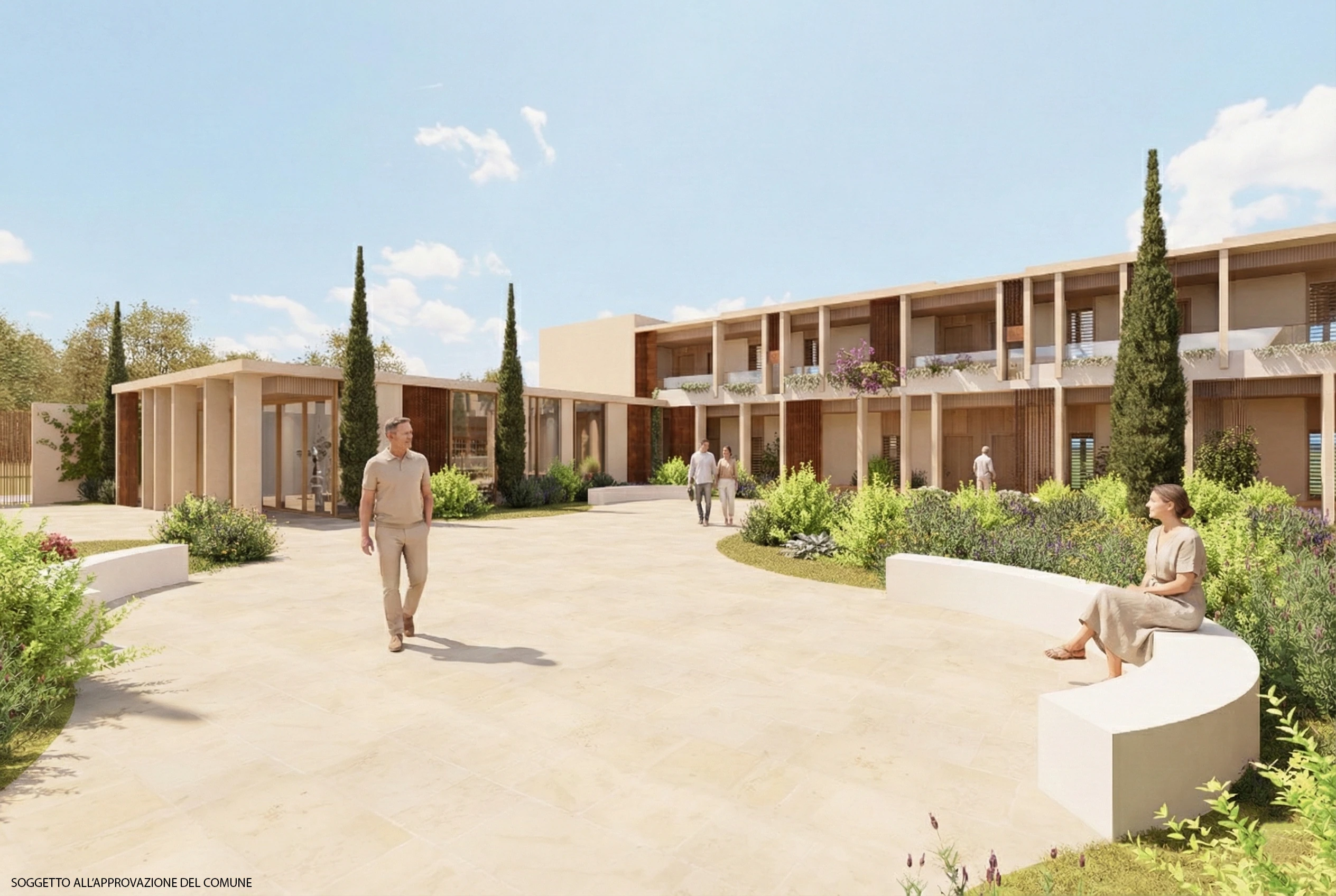 Versilia · Versilia residence — entrance and courtyard concept, subject to municipal approval.