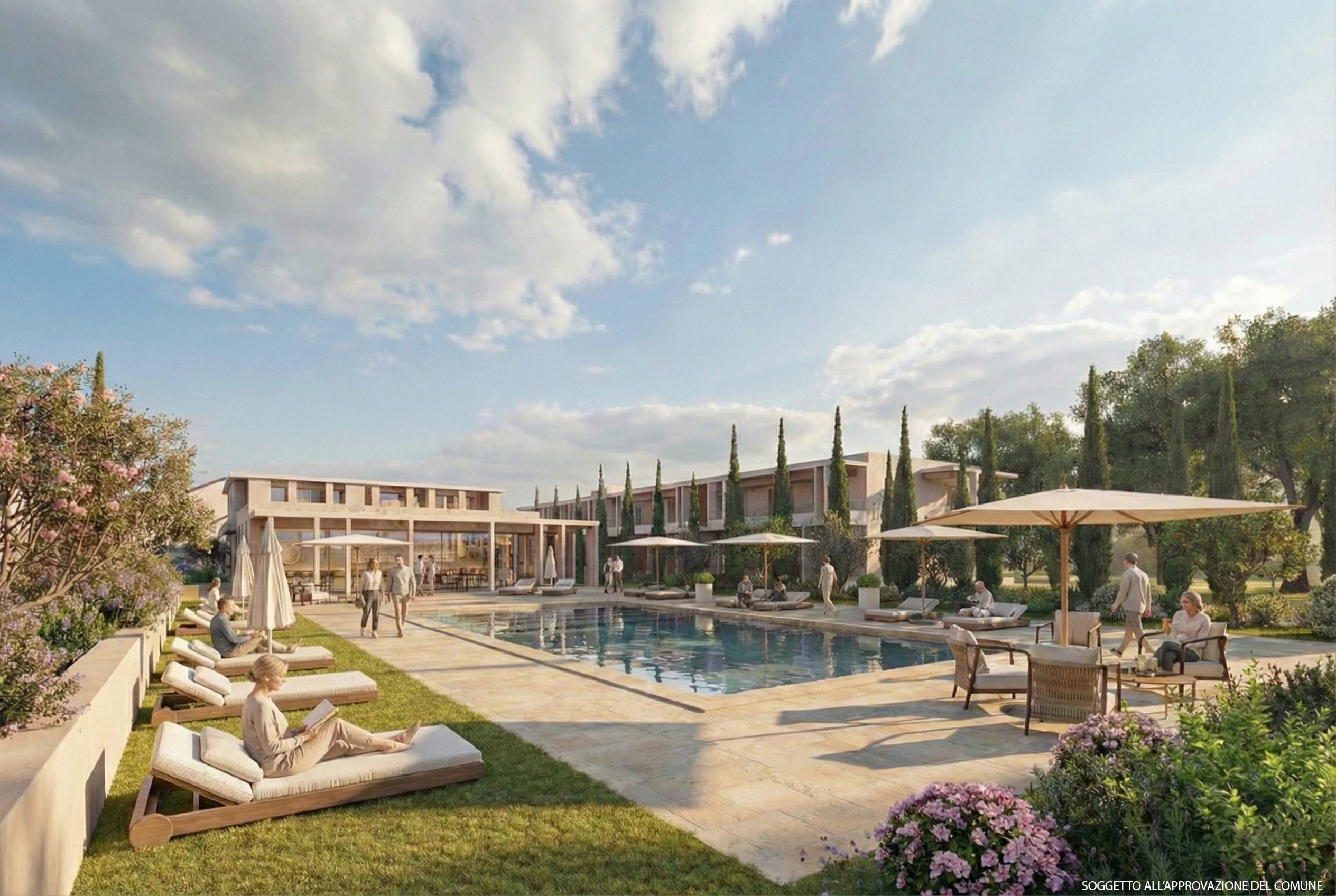 Versilia · Versilia residence — pool and garden concept, subject to municipal approval.